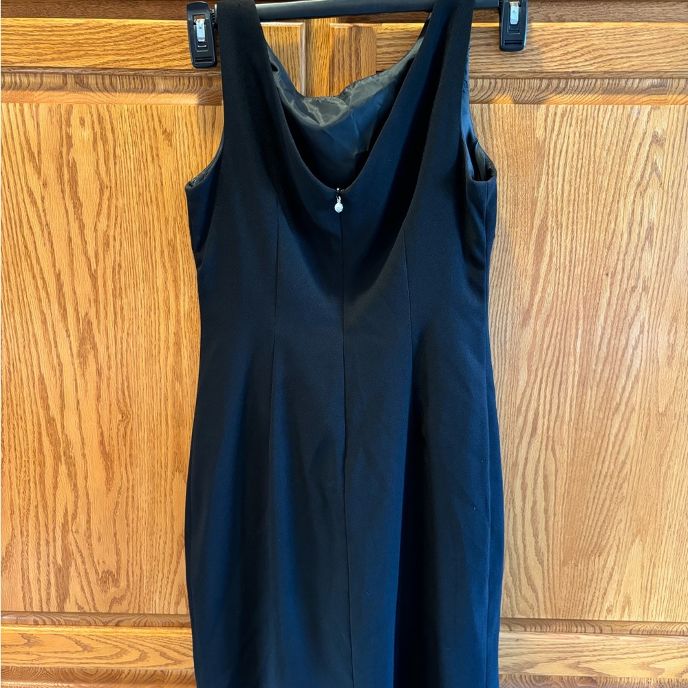 Talbots black sleeveless midi ruffle hem occasions dress. Size 6 petite.…‎ - Picture 2 of 9